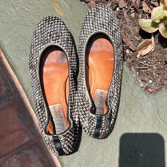Lanvin ballet flats size 38 black and white pattern - Picture 6 of 6
